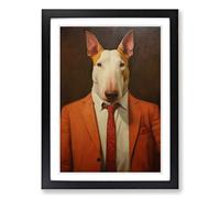 English Bull Terrier Contemporary Framed Wall Art Print, Ready to Hang Picture for Living Room Bedroom Home Office, Black A2 (48 x 66 cm)