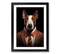 English Bull Terrier Digital Framed Print | A2 Black Framed Wall Art | Ready to Hang | Modern Animal Picture | Living Room Bedroom Lounge Office