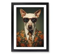 English Bull Terrier Digital No.2 Framed Print | A2 Black Framed Wall Art | Ready to Hang | Modern Animal Picture | Living Room Bedroom Lounge Office