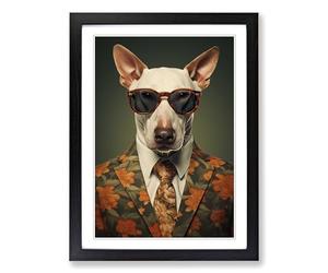 English Bull Terrier Digital No.2 Framed Print | A2 Black Framed Wall Art | Ready to Hang | Modern Animal Picture | Living Room Bedroom Lounge Office