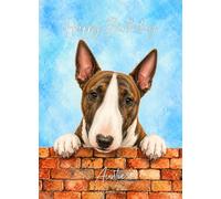 English Bull Terrier Dog Birthday Card for Auntie