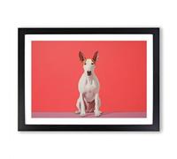 English Bull Terrier Dog Minimalism No.3 Framed Print | A2 Black Framed Wall Art | Ready to Hang | Minimalist Animal Picture | Living Room Bedroom Lounge Office