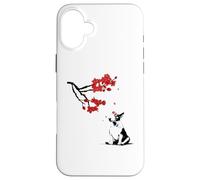 English Bull Terrier Japanese Cherry Blossom Vintage Ukiyo-e Case for iPhone 16 Plus
