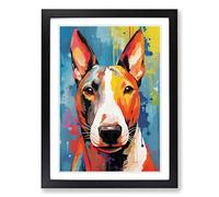 English Bull Terrier Modern Framed Wall Art Print, Ready to Hang Picture for Living Room Bedroom Home Office, Black A2 (48 x 66 cm)