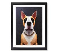 English Bull Terrier Polygon Framed Wall Art Print A2 Black