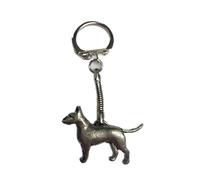 English Bull Terrier PP-D23 Dog made of fine English Pewter on a snake keyring