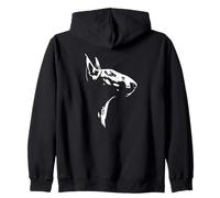 English Bull Terrier Silhouette portrait dog mom dog Zip Hoodie
