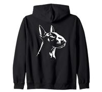 English Bull Terrier Silhouette portrait dog mom dog Zip Hoodie
