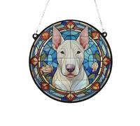 English Bull Terrier Stained Glass Effect Suncatcher Gift for Dog Lovers - 13cm