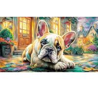 English-Bulldog 1000 Piece Challenging Puzzles Puzzle for Adults Recycled Paper Fun and Challenging Family Game for Relaxation, Creativity & Gift Giving 38x52/1000pcs