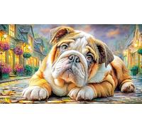 English-Bulldog 1000 Piece Challenging Puzzles Puzzle for Adults Recycled Paper Fun and Challenging Family Game for Relaxation, Creativity & Gift Giving 38x52/1000pcs