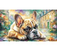 English-Bulldog 1000 Piece Challenging Puzzles Puzzle for Adults Recycled Paper Fun and Challenging Family Game for Relaxation, Creativity & Gift Giving 38x26/1000pcs