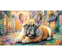 English-Bulldog 1000 Piece Challenging Puzzles Puzzle for Adults Recycled Paper Fun and Challenging Family Game for Relaxation, Creativity & Gift Giving 38x52/1000pcs