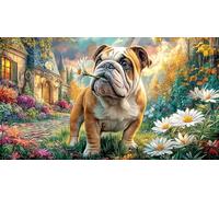 English-Bulldog 1000 Piece Challenging Puzzles Puzzle for Adults Recycled Paper Fun and Challenging Family Game for Relaxation, Creativity & Gift Giving 38x52/1000pcs