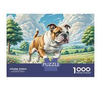 English Bulldog 1000 Pieces Eco-friendly Paper Sturdy Cardboard Jigsaw Puzzle Set Impossible Hard Difficult Birthday Toy Puzzles For Adults And Kids 38x26cm/1000pcs