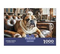 English Bulldog （5） 1000 Piece Jigsaw Puzzle Educational Games Creative Pet Dog Jigsaw Puzzle Color Challenge for Travel Gifts,Present 70x50cm/1000pcs