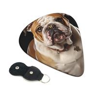 English-Bulldog 6 Pack Guitar Picks With Holder, Personalized Guitar Plectrums Non-Slip Portable Ukulele Bass Picks 0.46mm For Acoustic Guitar Lovers Gifts