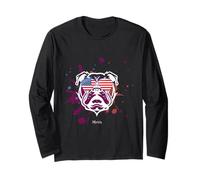 English Bulldog American Flag. 4th of July USA Patriotic Long Sleeve T-Shirt