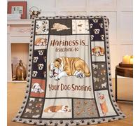 English Bulldog Blanket Soft Cozy Sleeping Bulldog Throw Blanket Gifts for Women Girls Super Plush Warm Dog Stuff Lightweight Fleece Flannel Gift Blankets for Kids Adults 50"X40"