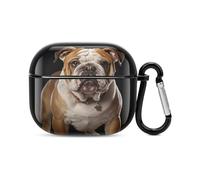 English Bulldog Bluetooth Earbuds Case Cover Full Body Shockproof Protection Hard Case Support Wireless Charging with Keychain Personalized Gift for AirPods 3