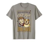 English Bulldog Breed Never Underestimate an Old Man with T-Shirt