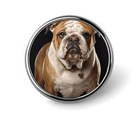 English-Bulldog Button Pin 1 Inch, Personalized Metal Lapel Pins, Lightweight Round Brooch Pin, Elegant Button Badges, Funny Enamel Pins for Shirts Jackets Bags & Gift