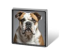 English-Bulldog Button Pin Funny Cute Brooch Pins Personalized Square Lapel Pin Badges Alloy Pinback Button Badge Novelty Backpack Pins for Jackets Hat Bags Chrismas Birthday Gift