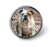 English-Bulldog Button Pin Personalized Metal Lapel Pins Badges Classic Round Brooch Pin Novelty Unique Enamel Pins Cute Funny Pinback Button Badge for Jackets Backpacks Bags Coat