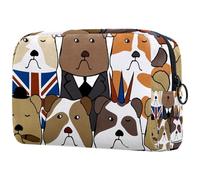 English Bulldog Cosmetic Bag for Women, Travel Toiletries Bags Large Makeup Handy Pouch Organiser Bag with Zipper