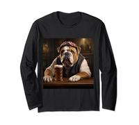 English Bulldog Dog British Bulldog Having a Pint Long Sleeve T-Shirt