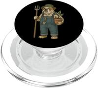 English Bulldog Dog Dressed As A Gardener Funny Gardening PopSockets PopGrip for MagSafe