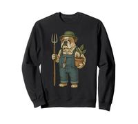 English Bulldog Dog Dressed As A Gardener Funny Gardening Sweatshirt