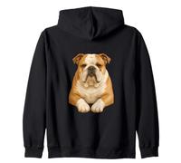 English Bulldog Dog Illustration Bulldog Artwork Zip Hoodie