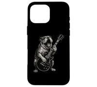 English Bulldog Dog Playing Guitar Rock Funny Case for iPhone 16 Pro Max