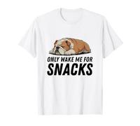 English Bulldog Dog Wake Me for Snacks T-Shirt