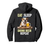 English Bulldog Drinking Beer Dog Dad Craft Brew Buddy Pullover Hoodie