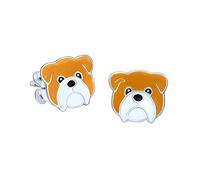 English Bulldog Earrings 925 Sterling Silver