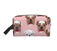 English Bulldog Faces Portable Large-Capacity Travel Toiletry Bag (Print Models) Waterproof Makeup Storage Bag for Men and Women for Business Trips, Fitness, Bathroom, Daily Storage