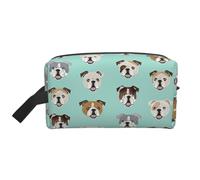 English Bulldog Faces Print Large Capacity Travel Toiletry Bag Cosmetic Pouch Waterproof Lightweight Vacation