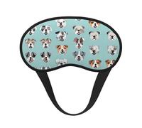 English Bulldog Faces Print Sleep Eye Mask Light Blocking Soft and Comfortable Night Eye Blinder for Women Men for Sleeping Travel Night Shift