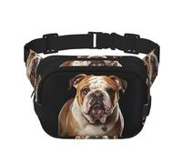 English-Bulldog Fanny Pack For Women Waterproof Adjustable Belt Bags Waist Pack Fashion Casual Crossbody Bags Bum Bag For Running Workout Hiking Traveling, Black, One Size