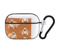 English Bulldog Funny Playful Postures Earphone Case PC Bluetooth Earbud Case Compatible with Airpods Pro Black-style