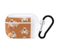 English Bulldog Funny Playful Postures Earphone Case PC Bluetooth Earbud Case Compatible with Airpods Pro White-style