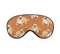 English Bulldog Funny Playful Postures Sleep Mask Soft Blackout Eye Mask Eye Shade Cover with Adjustable Strap for Men Women