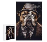 English Bulldog Gangster Jigsaw Puzzle, 1000 PCS, Relaxing Activity for Adults, A Thoughtful Gift Idea for Adults Who Enjoy Puzzles