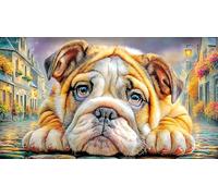 English-Bulldog Jigsaw Puzzle 1000 Piece Recycled Paper Great Gift Idea Challenging Puzzles for Relaxation, Creativity & Gift Giving for Adults 70x50/1000pcs