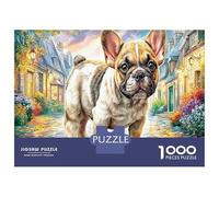 English Bulldog Jigsaw Puzzle Bulldog 1000 Pieces Set for Adults Educational Challenge Fun Present Home 38x26cm/1000pcs