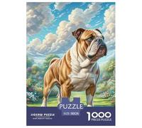 English Bulldog Jigsaw Puzzles Puzzles for Adults Kids. 1000 Piece Impossible Challenge Toy Educational Game Home Decoration for Educational Games Gifts 38x26cm/1000pcs