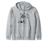 English Bulldog “Let’s Go!” Design - English Bulldog Design Zip Hoodie