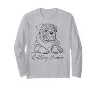 English Bulldog Mama Bulldog Mom Cute Line Art Dog Artistic Long Sleeve T-Shirt